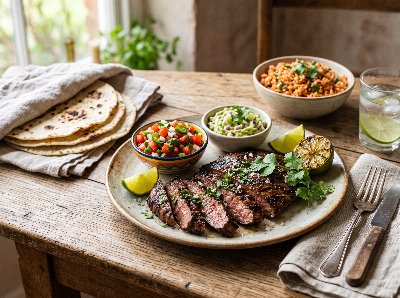 Mexican style marinated beef (Carne Asada)
