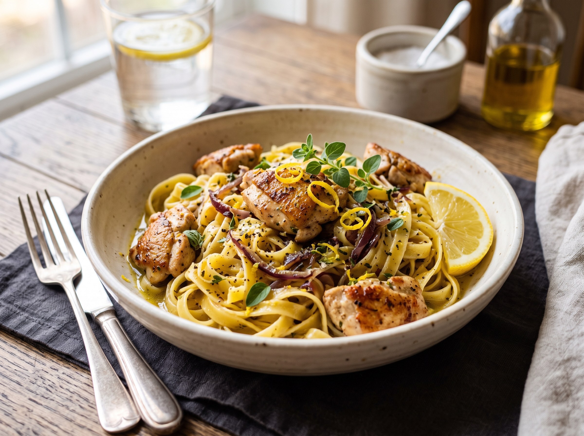 Italian lemon chicken and pasta