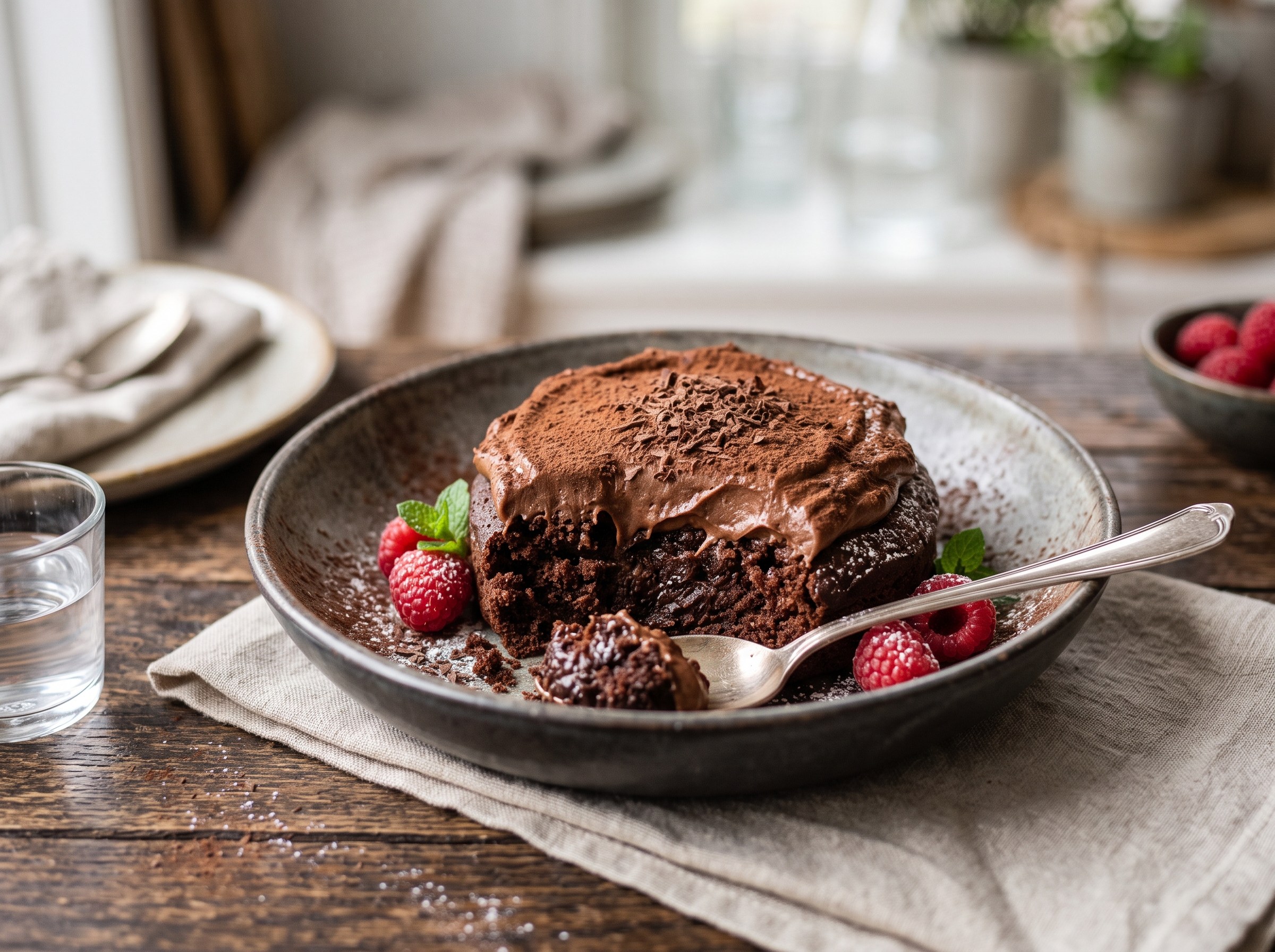 Chocolate fudge spoon cake