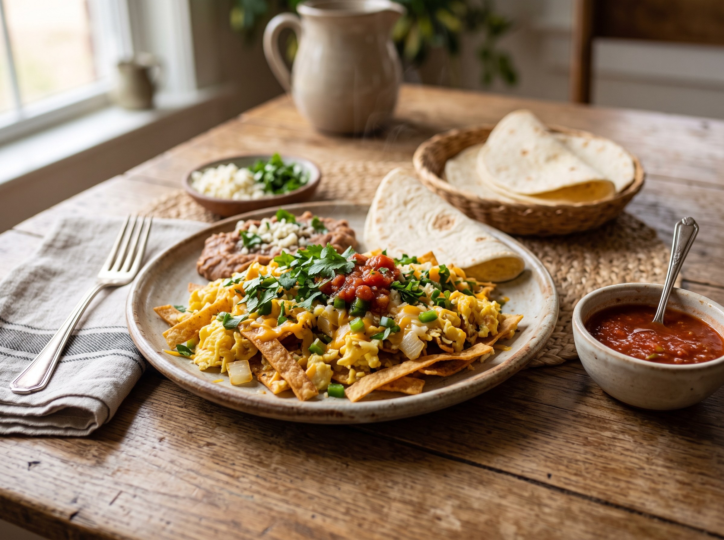 Migas (Southern style scrambled eggs)