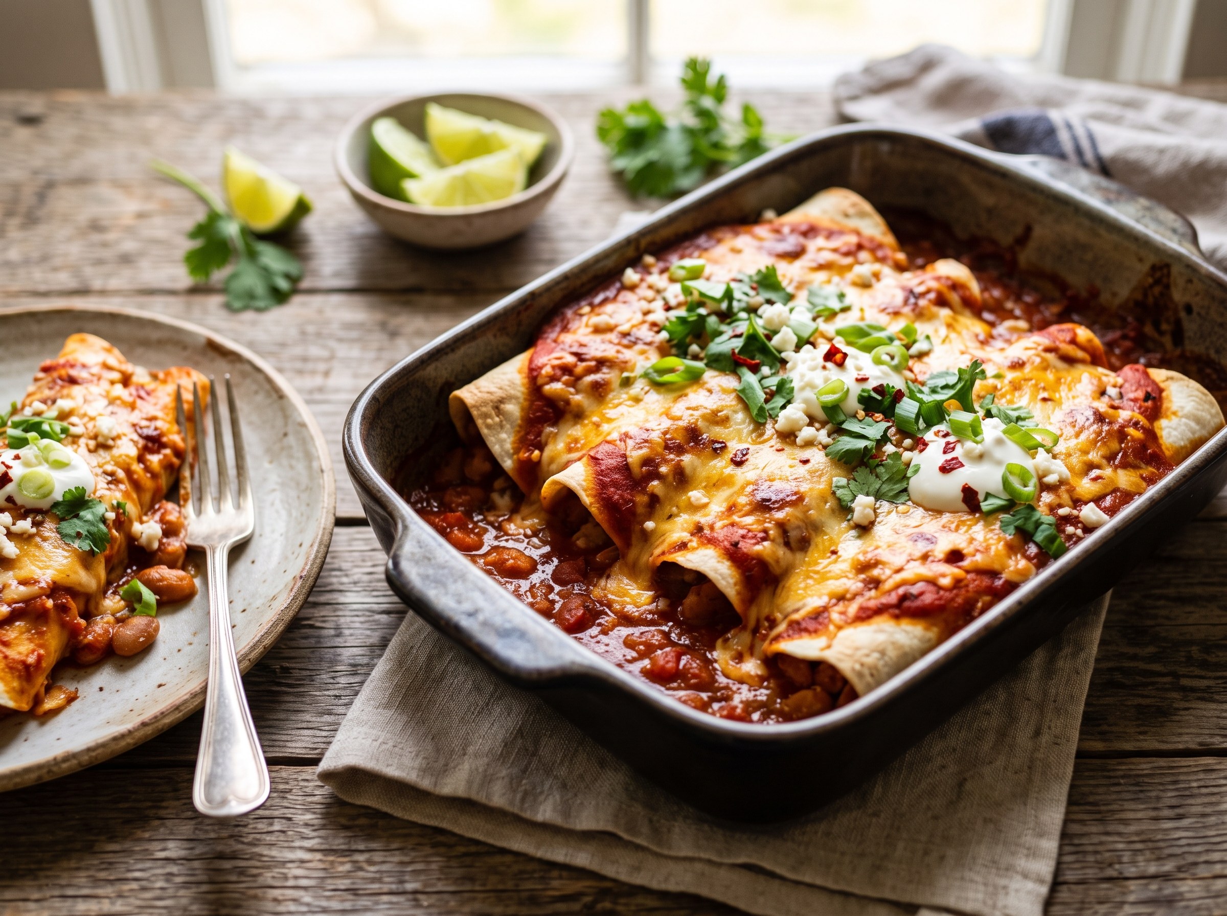 Easy bean enchiladas