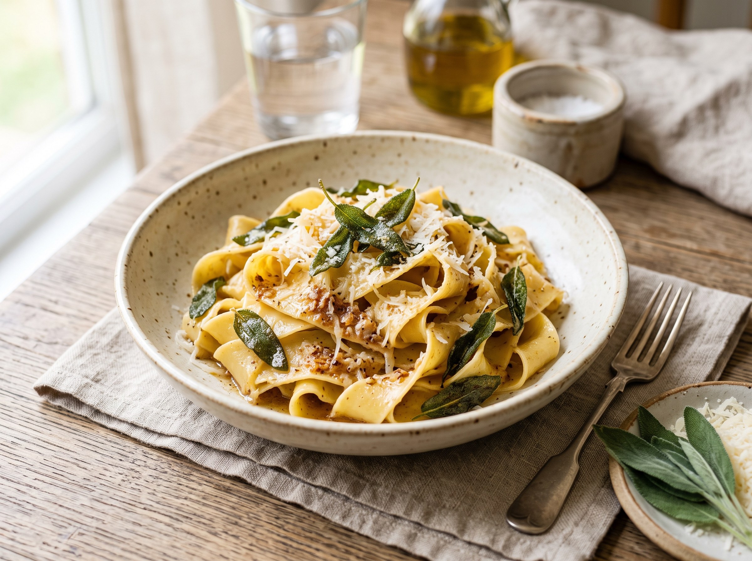 Pasta in sage and brown butter sauce