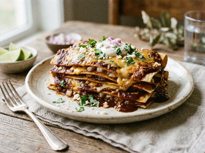Texas style stacked enchiladas