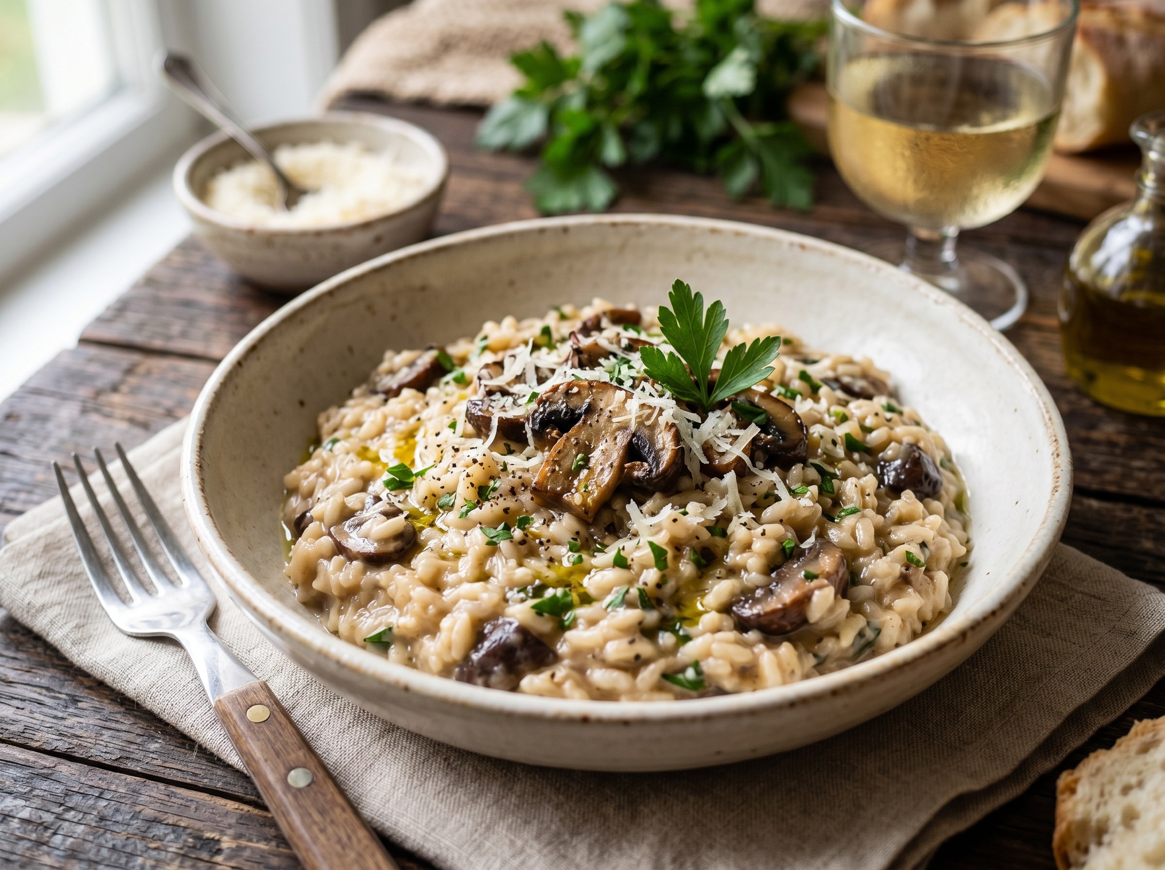 Creamy Italian mushroom risotto