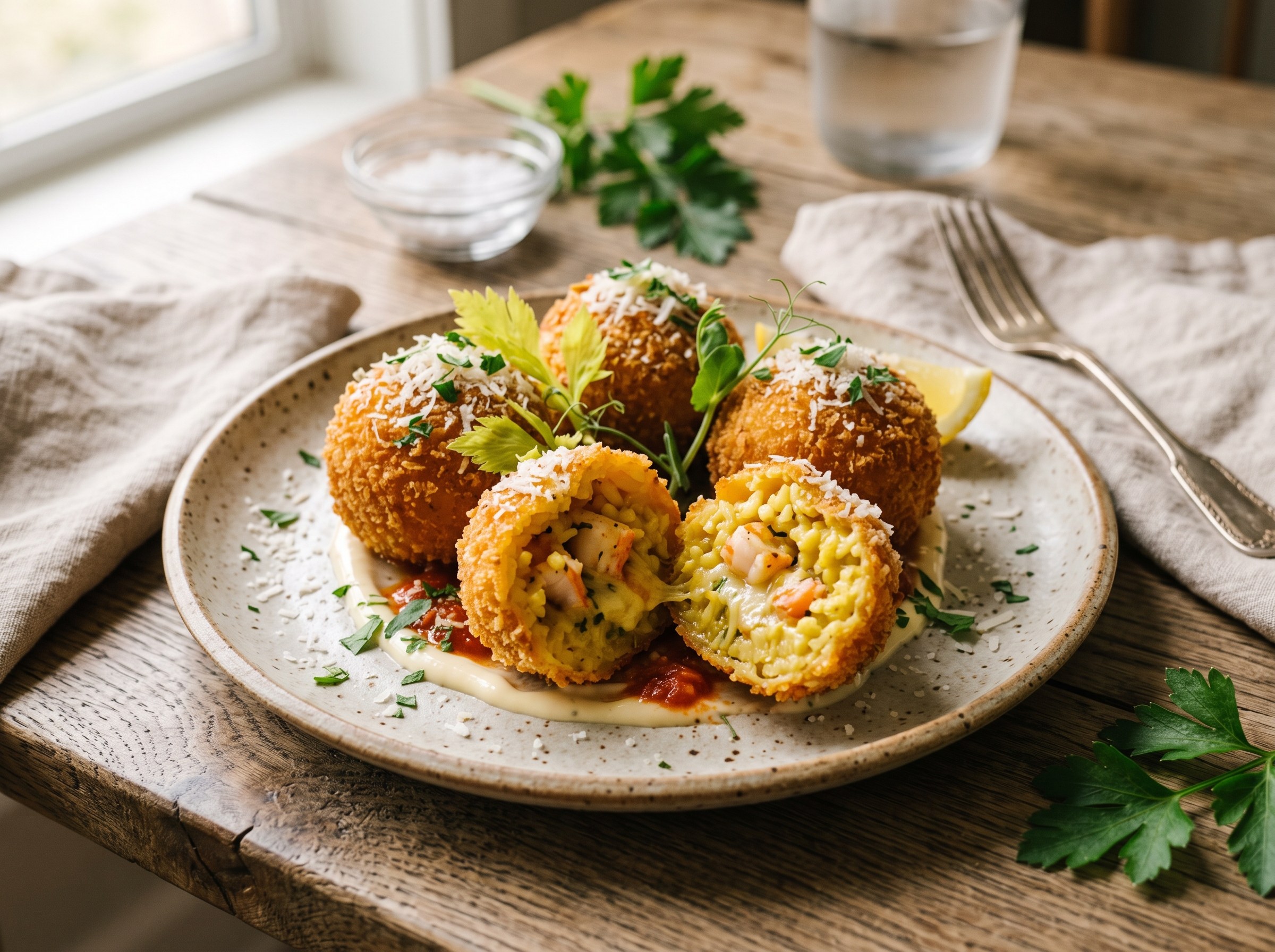 Shrimp arancini