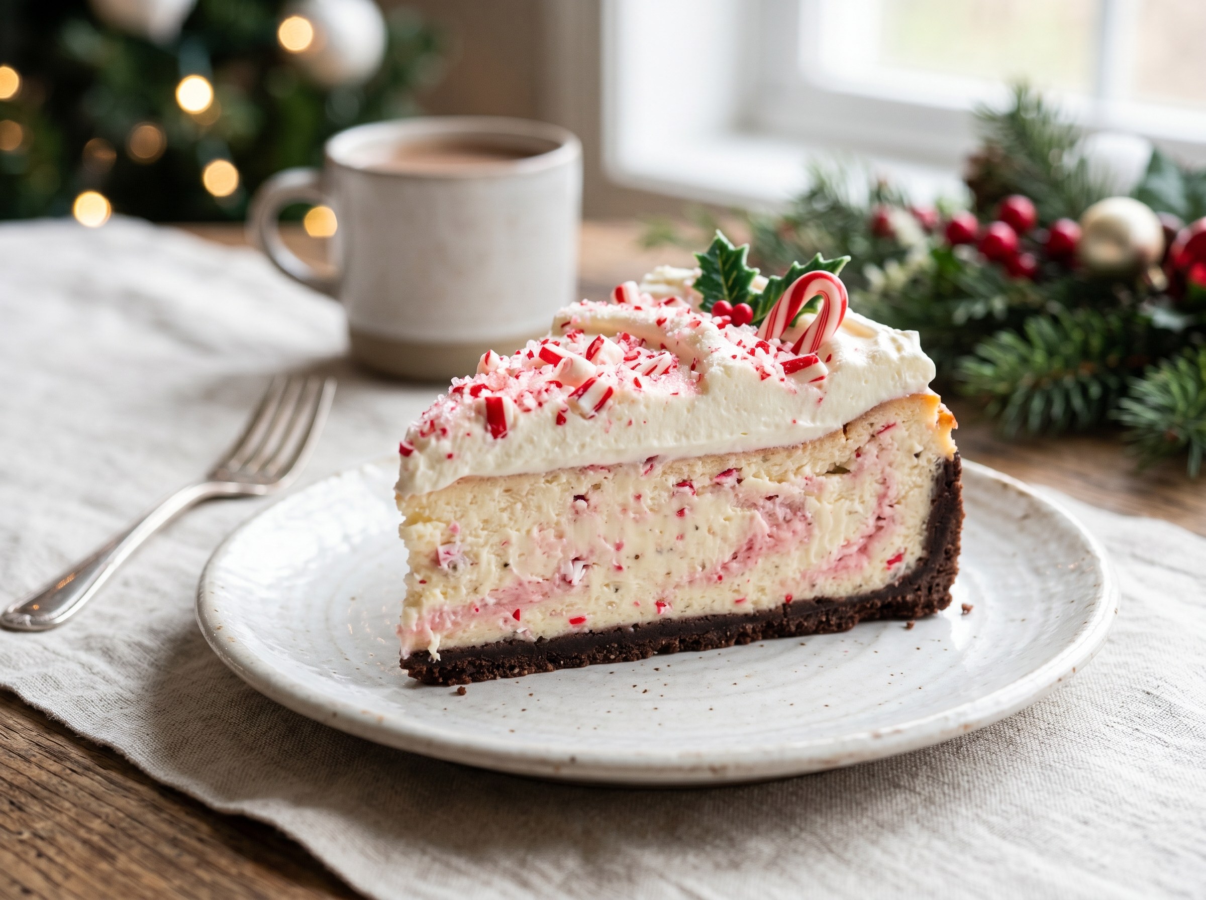 Candy cane cheesecake