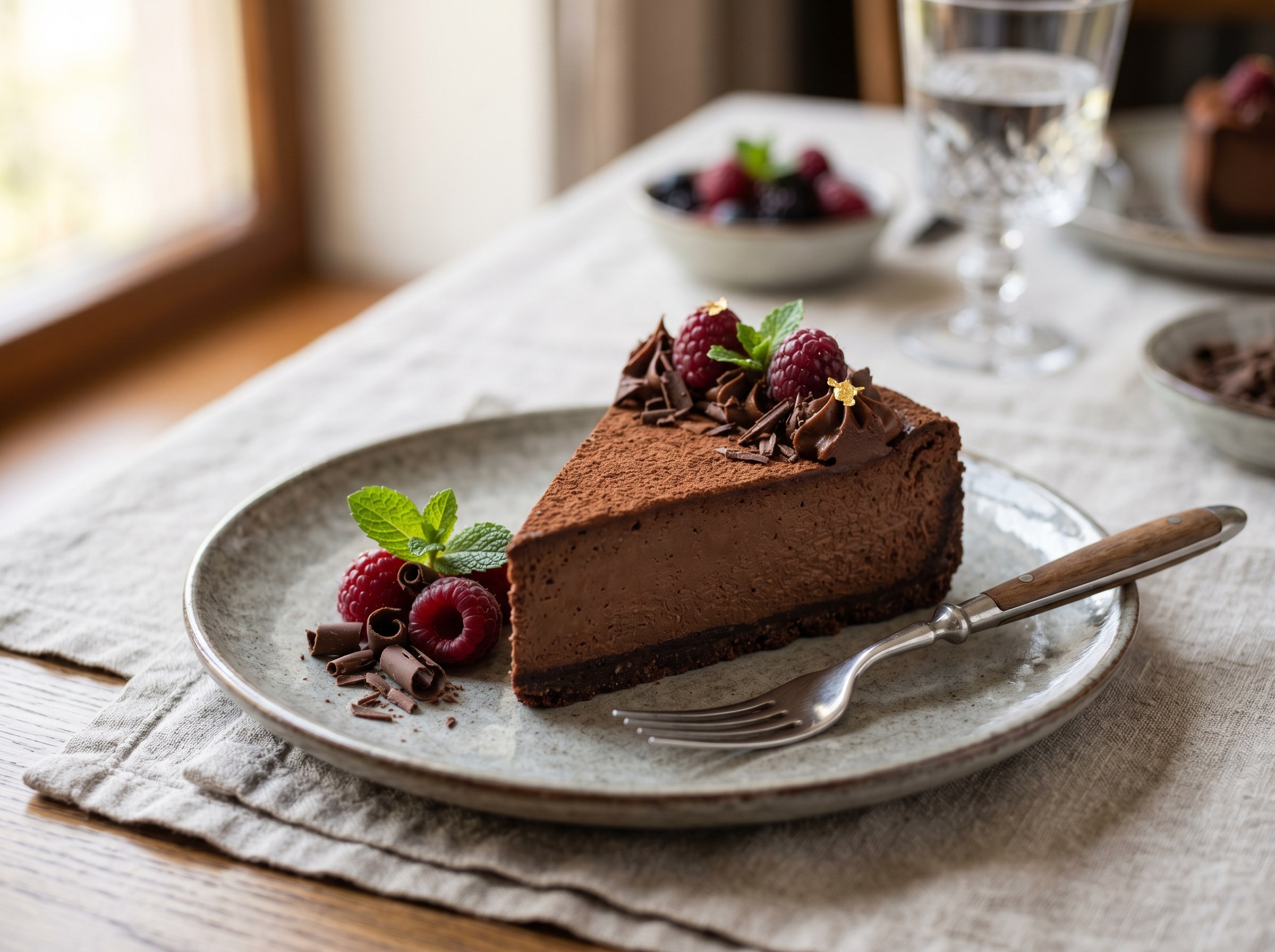Chocolate ricotta cheesecake