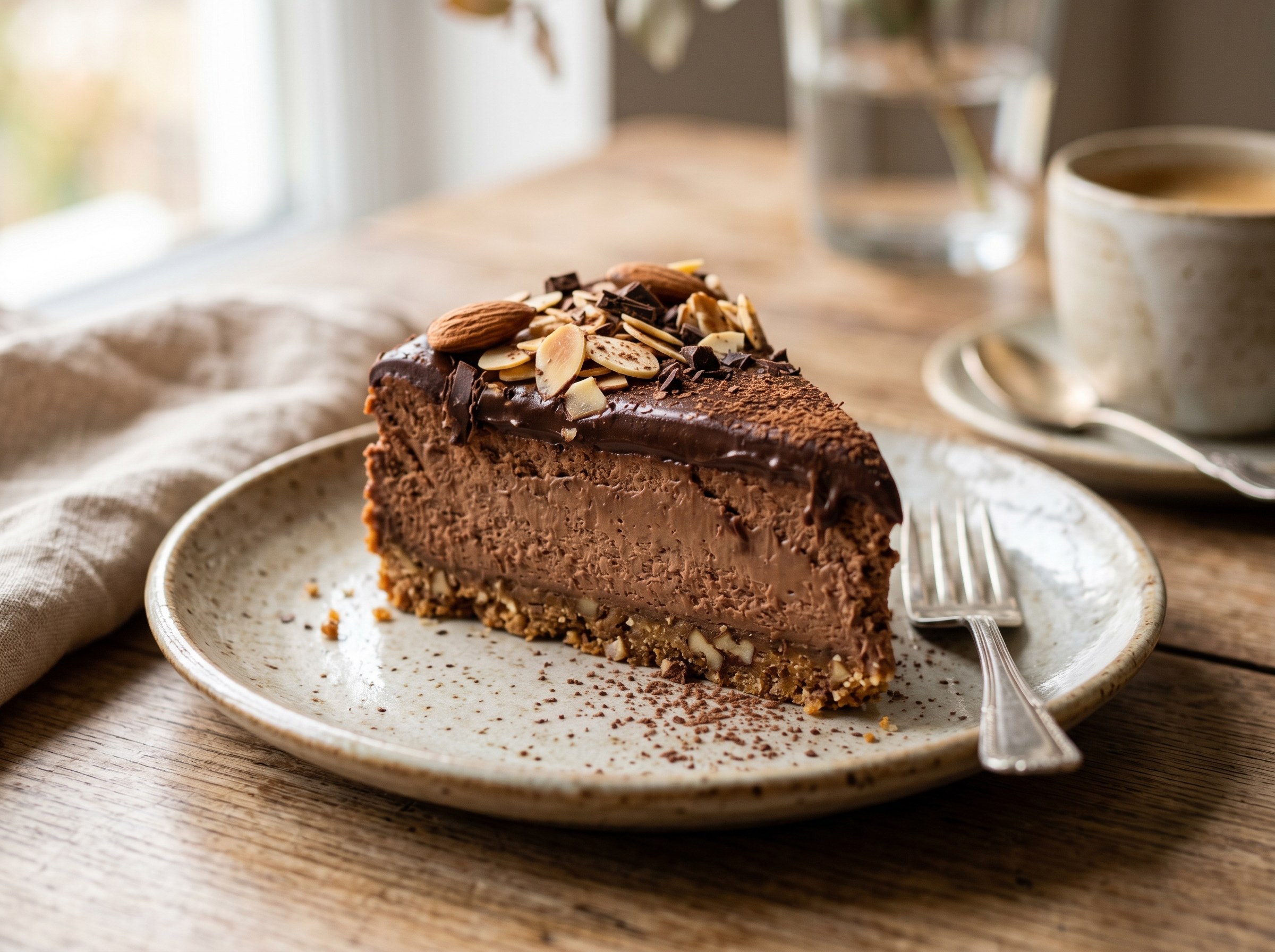 Almond chocolate cheesecake