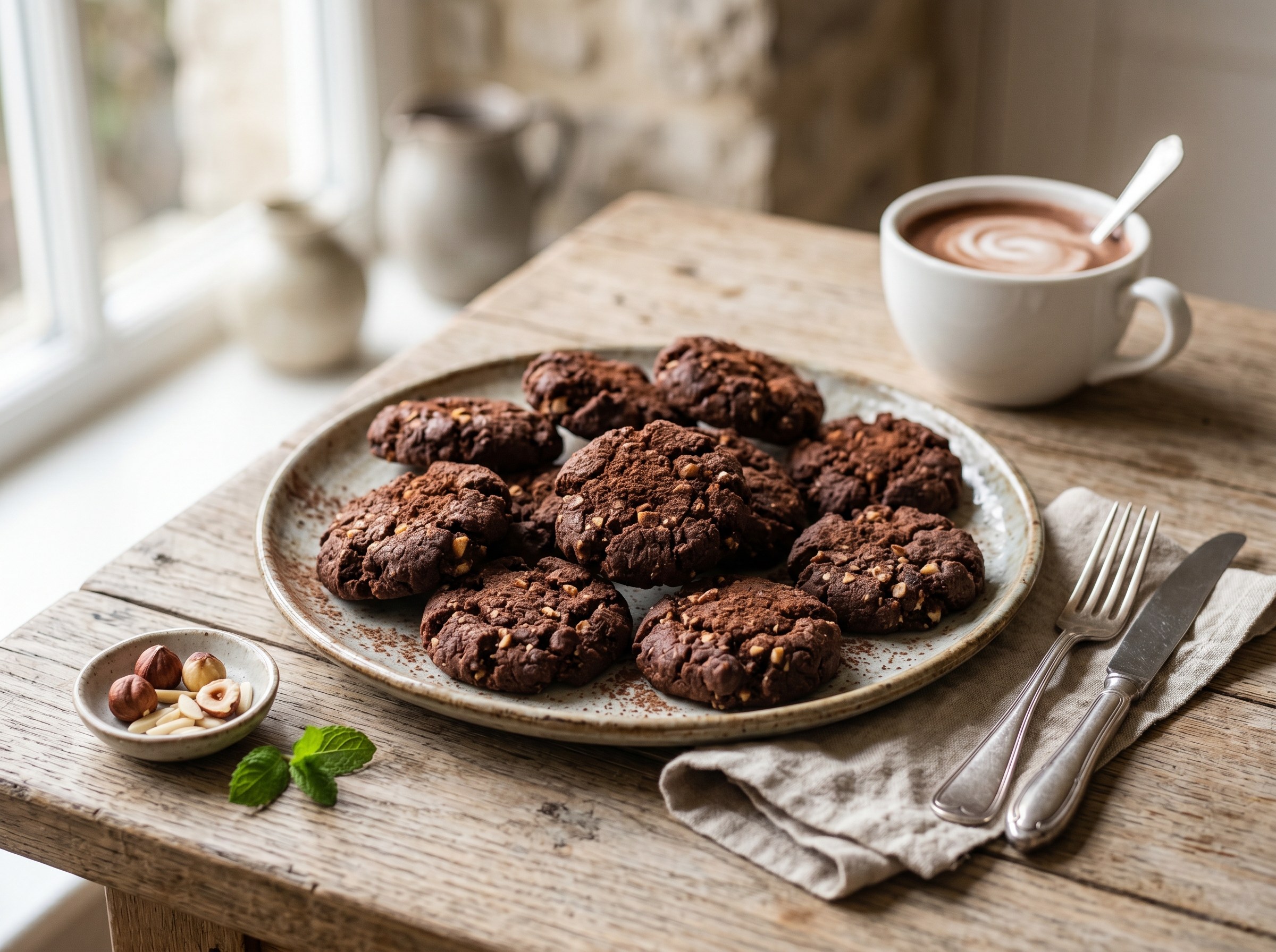 Tortona chocolate cookies (hazelnut and almond chocolate cookies)
