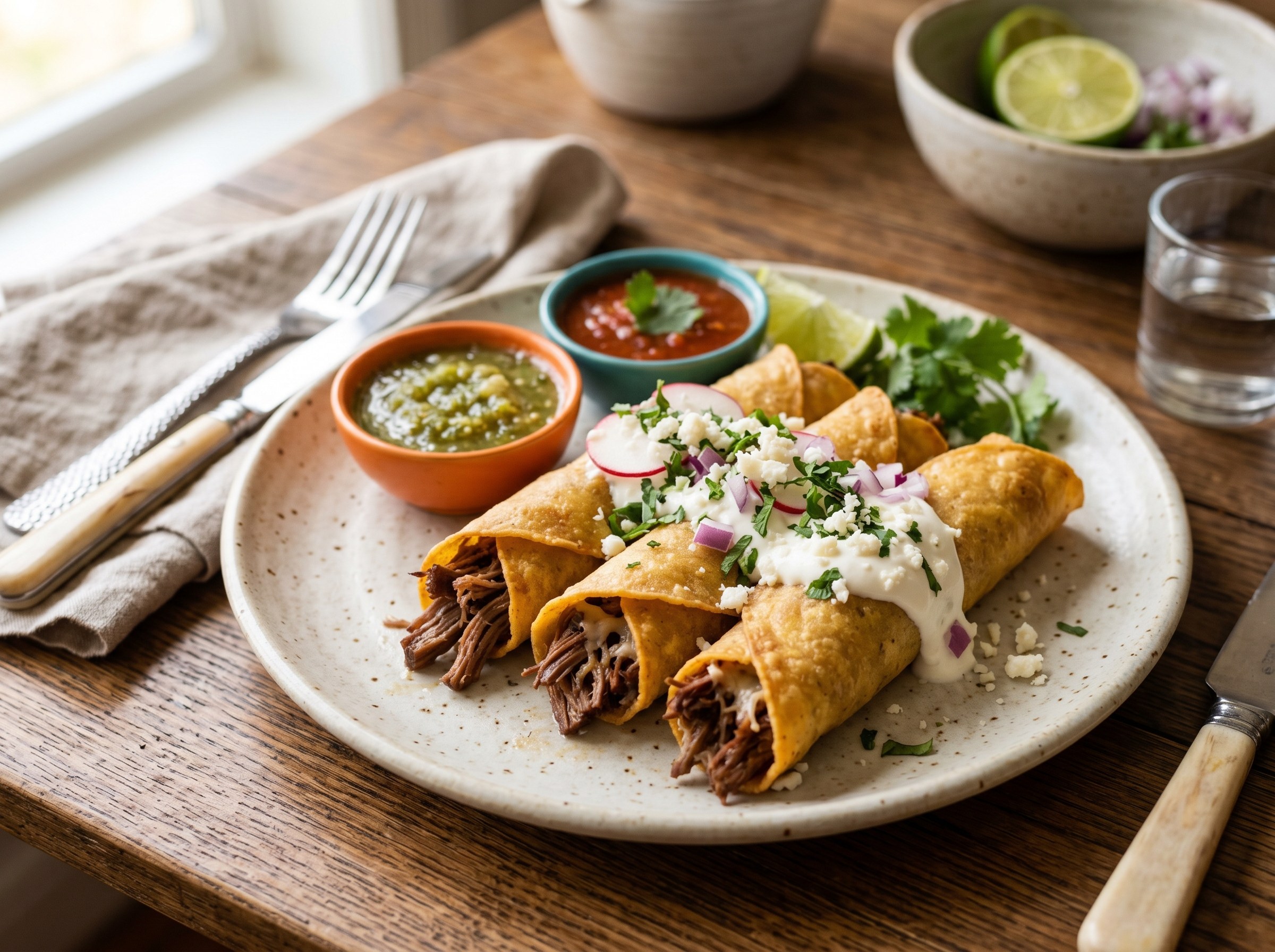 Beef flautas