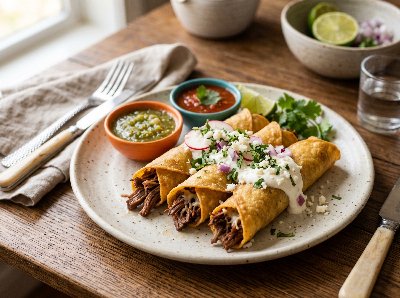Beef flautas