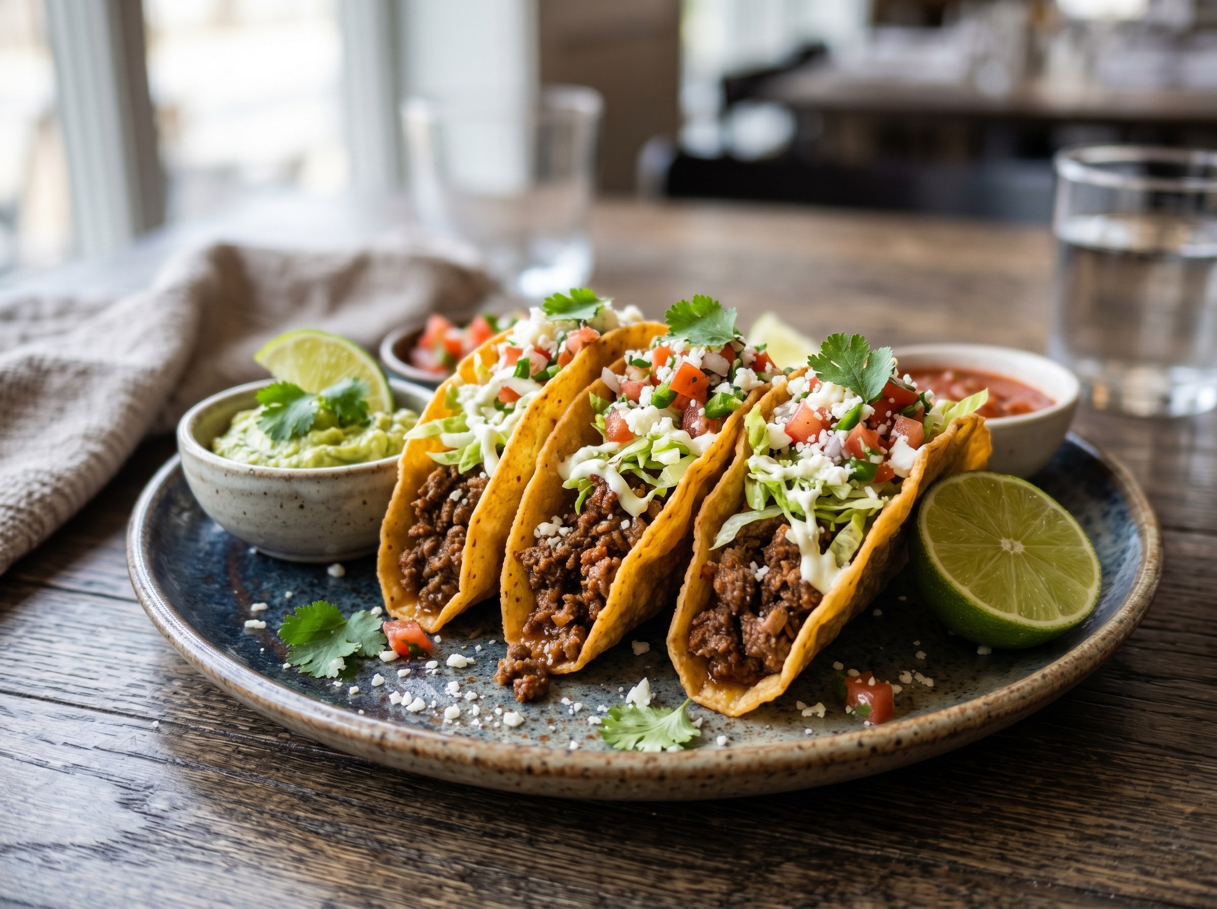 Crispy fried beef tacos