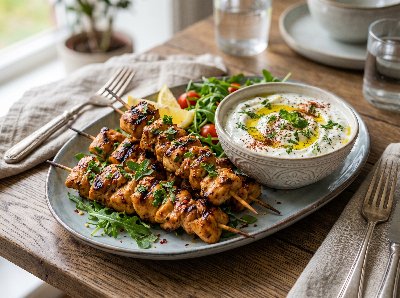 Marinated grilled chicken with spiced yogurt dip 2