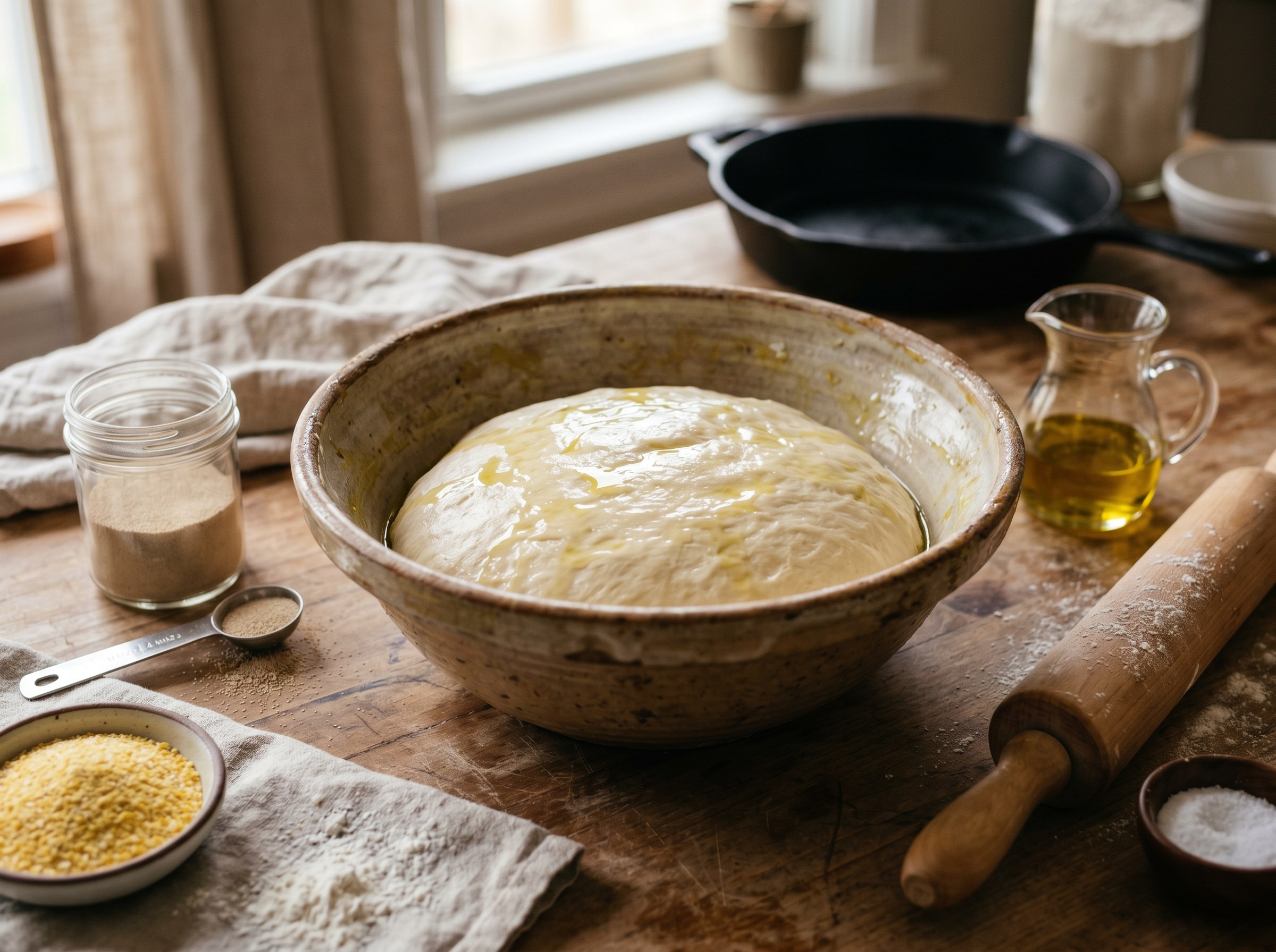 Chicago style deep dish pizza dough
